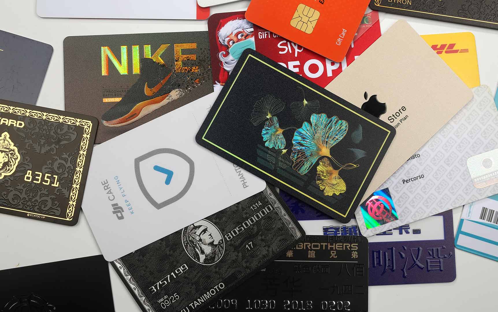 Special holographic security foil applied to the surface of an RFID entry card to prevent unauthorized duplication and enhance card authenticity.