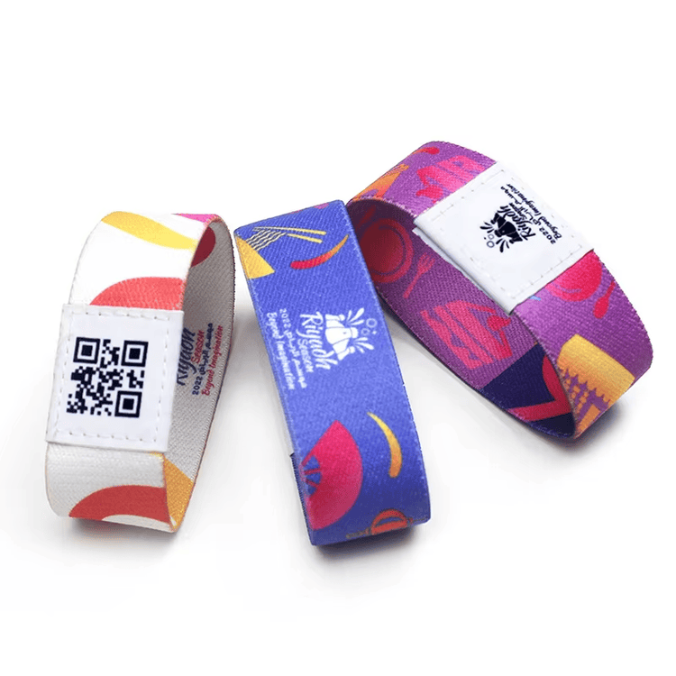 Elastic RFID Wristbands with Adjustable Clip - Secure Fit shown in the product gallery with a event check in waterproof use for Elastic RFID Wristbands applications.
