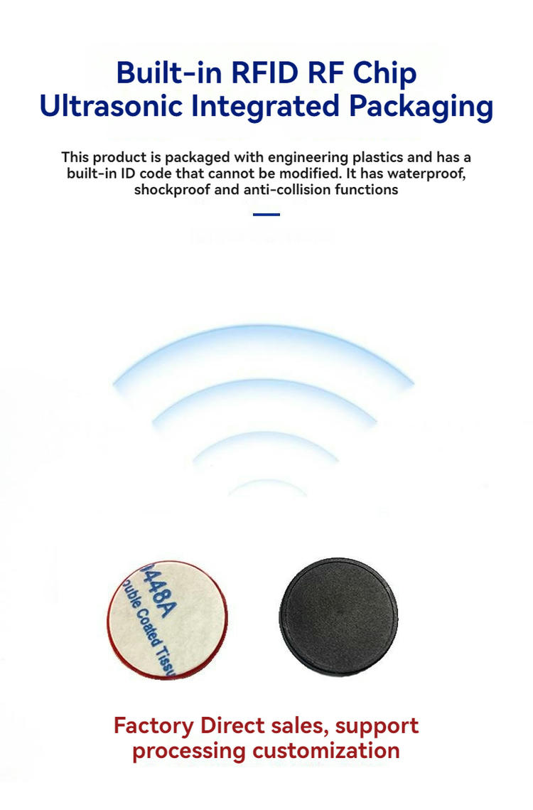 An installation example shows the ABS20-1 RFID checkpoint tag mounted securely on a wall for routine security checks.