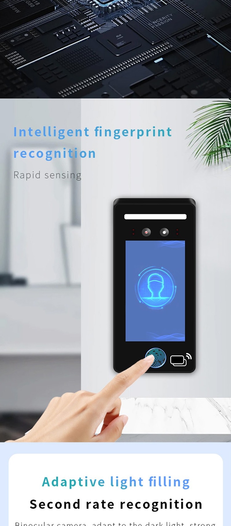 Cloud Dual-Biometric Terminal with 5-Inch Sync